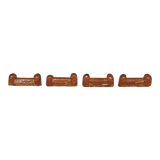 Set of 4 Biot knife holders in amber glass