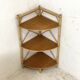 Etagère d'angle en rotin vintage 1960