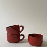 Set of 2 glazed ceramic cups by Robert Picault, Vallauris 1950