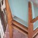Pair of wooden bridge armchairs from the 1950s, vintage chairs.