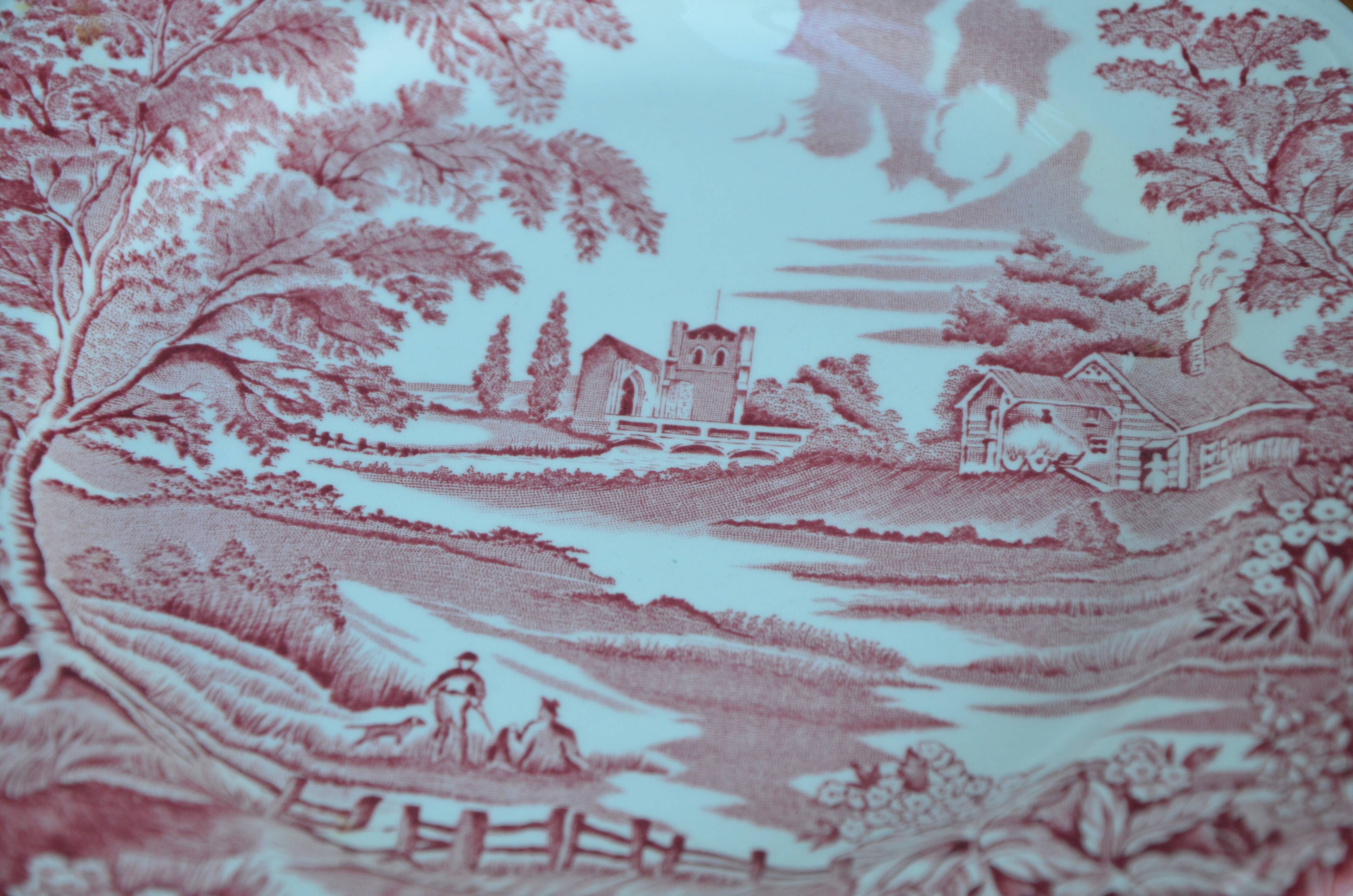 Set of 6 English style plates, kesteloot birthday