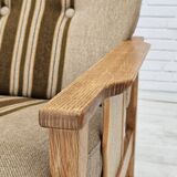 1970s, Danish 3 seater sofa, original very good condition, wool, oak.