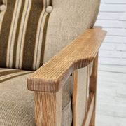 1970s, Danish 3 seater sofa, original very good condition, wool, oak.