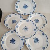 Set of 6 plates iron earth badonviller