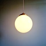 Art Deco pendant light in white opaline, 1920s-30s