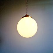 Art Deco suspension in white opaline, 1920s-30s