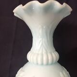 Pale blue floral opaline soliflore vase floral decoration
