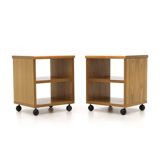 Wooden bedside tables, 1970s, set of 2