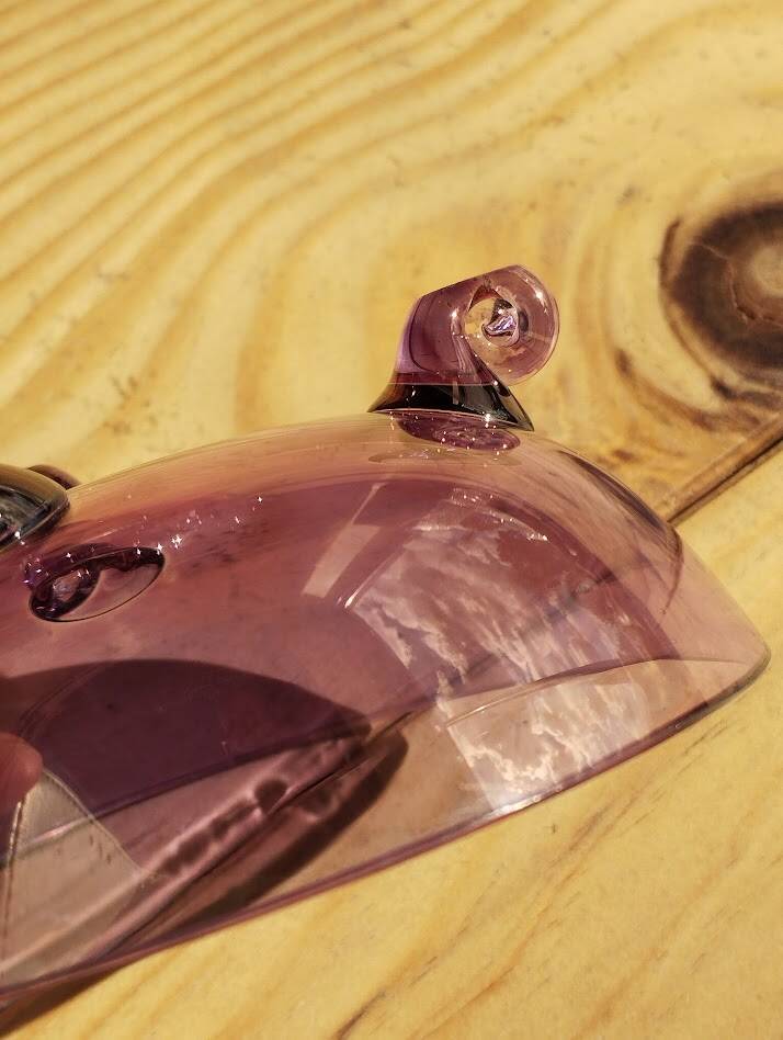 Rare amethyst blown glass cream service tripod - 13 pieces - Condition