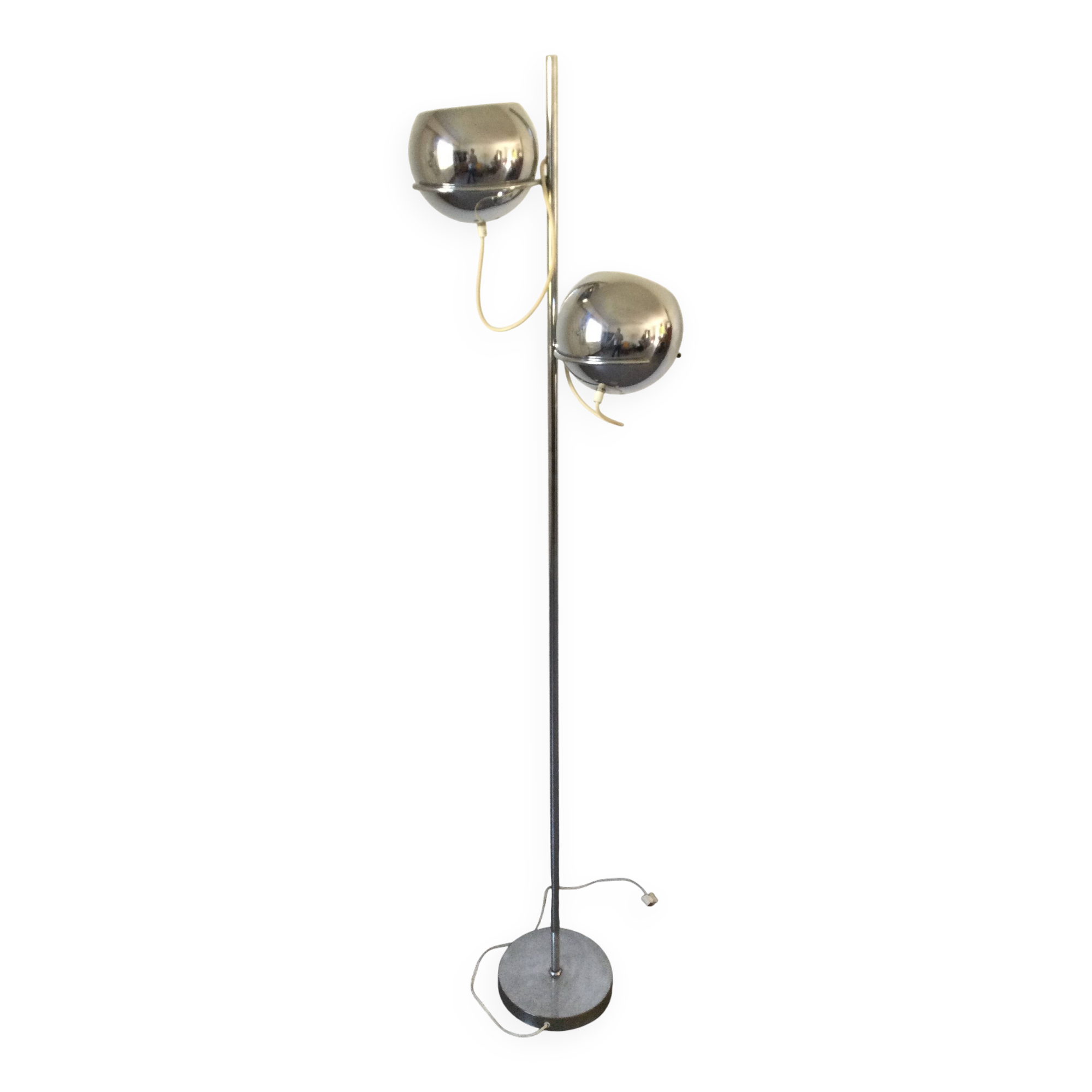 Lampadaire en métal chromé eyeball
