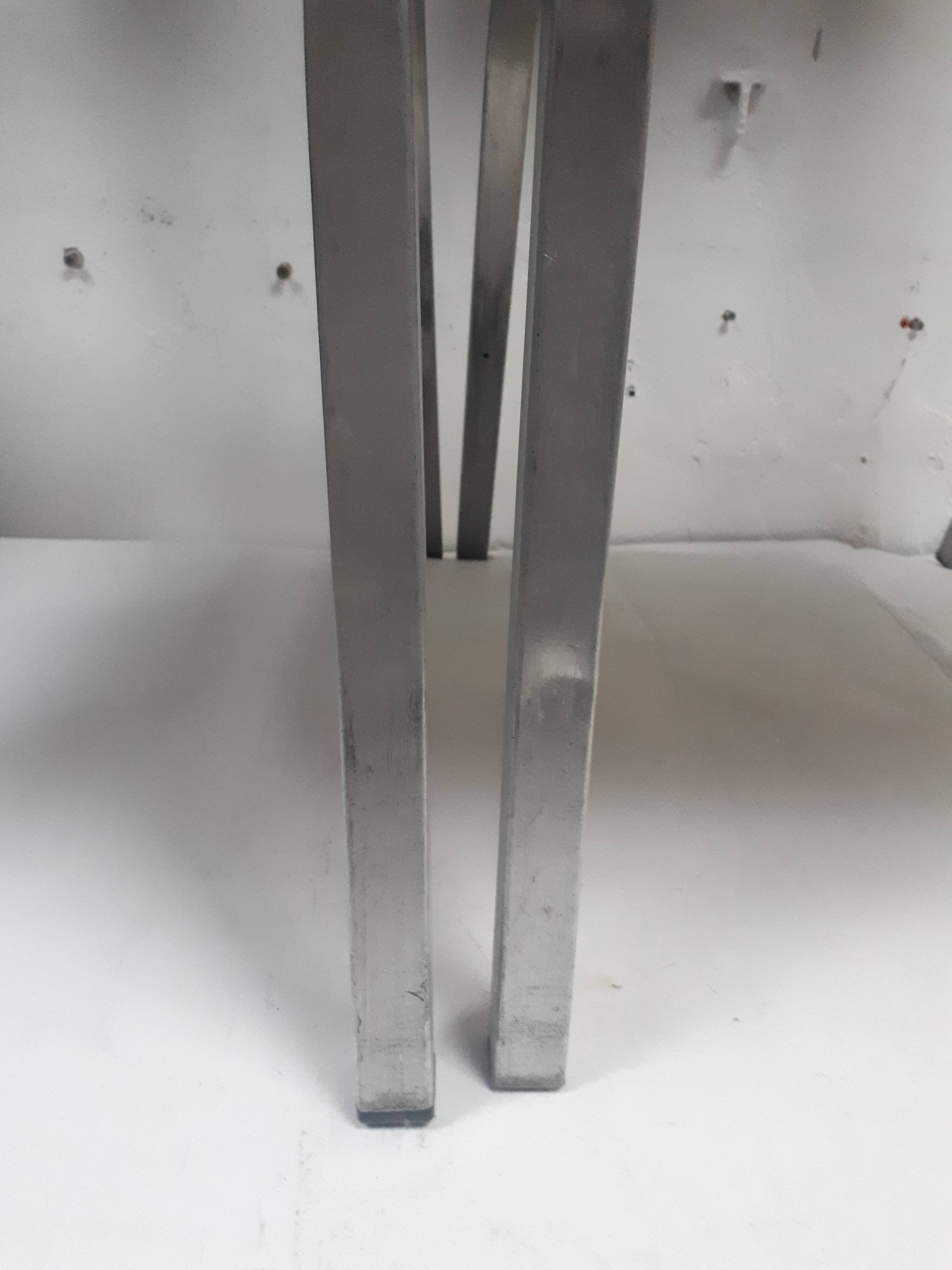 pair of vintage design chair 1960 aluminium skai black