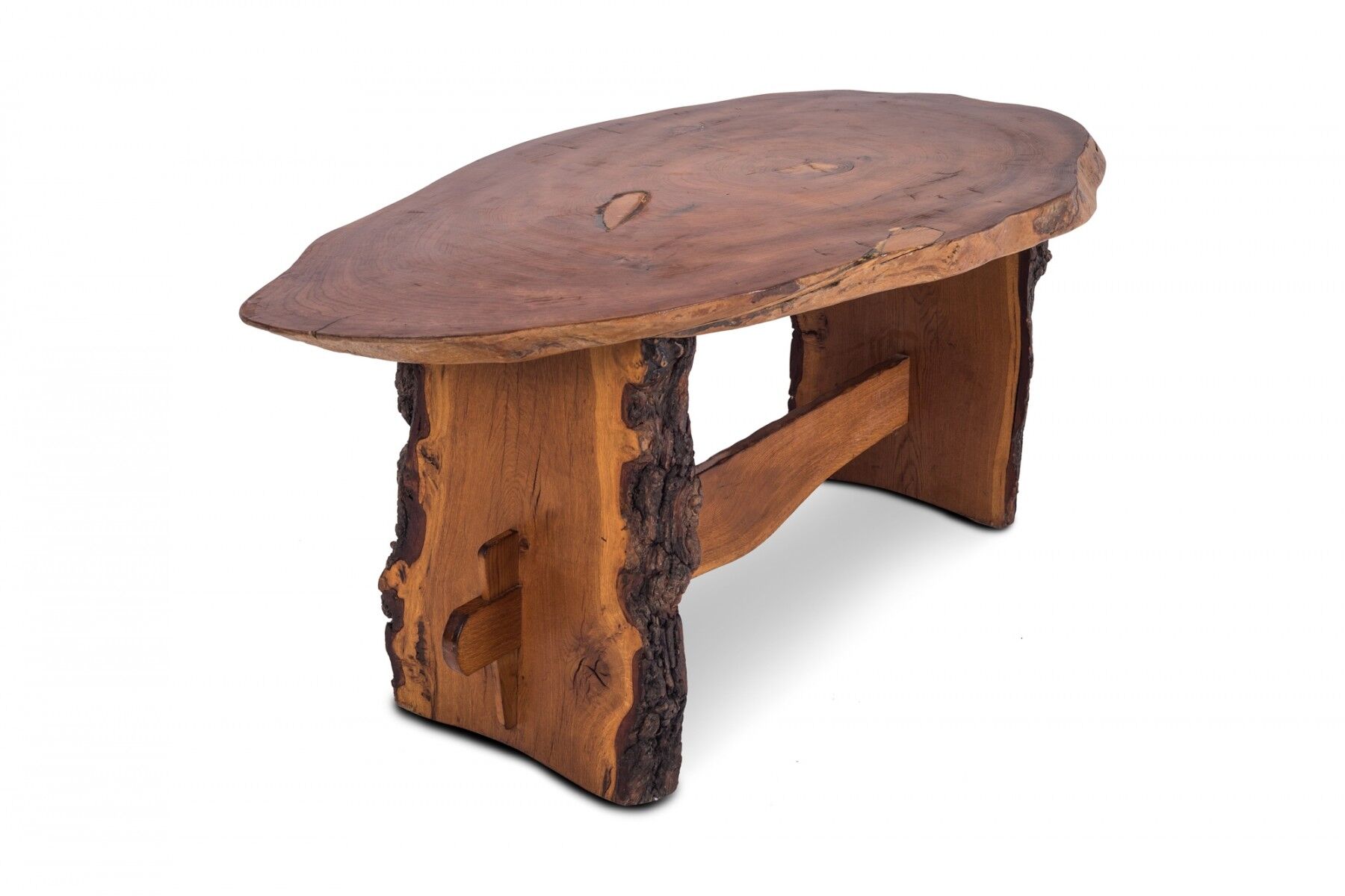 1960s American red wood wabi wabi style dining table