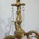 3-light bronze and crystal chandelier