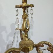 Lustre 3 lumières bronze et cristal