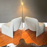 paire de fauteuils Alky par Giancarlo Piretti Ere pop spatiale Italienne