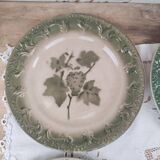 Set of 6 dessert plates in old green earthenware late 18th century frugal décor