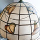 Mother-of-pearl and brass pendant lamp