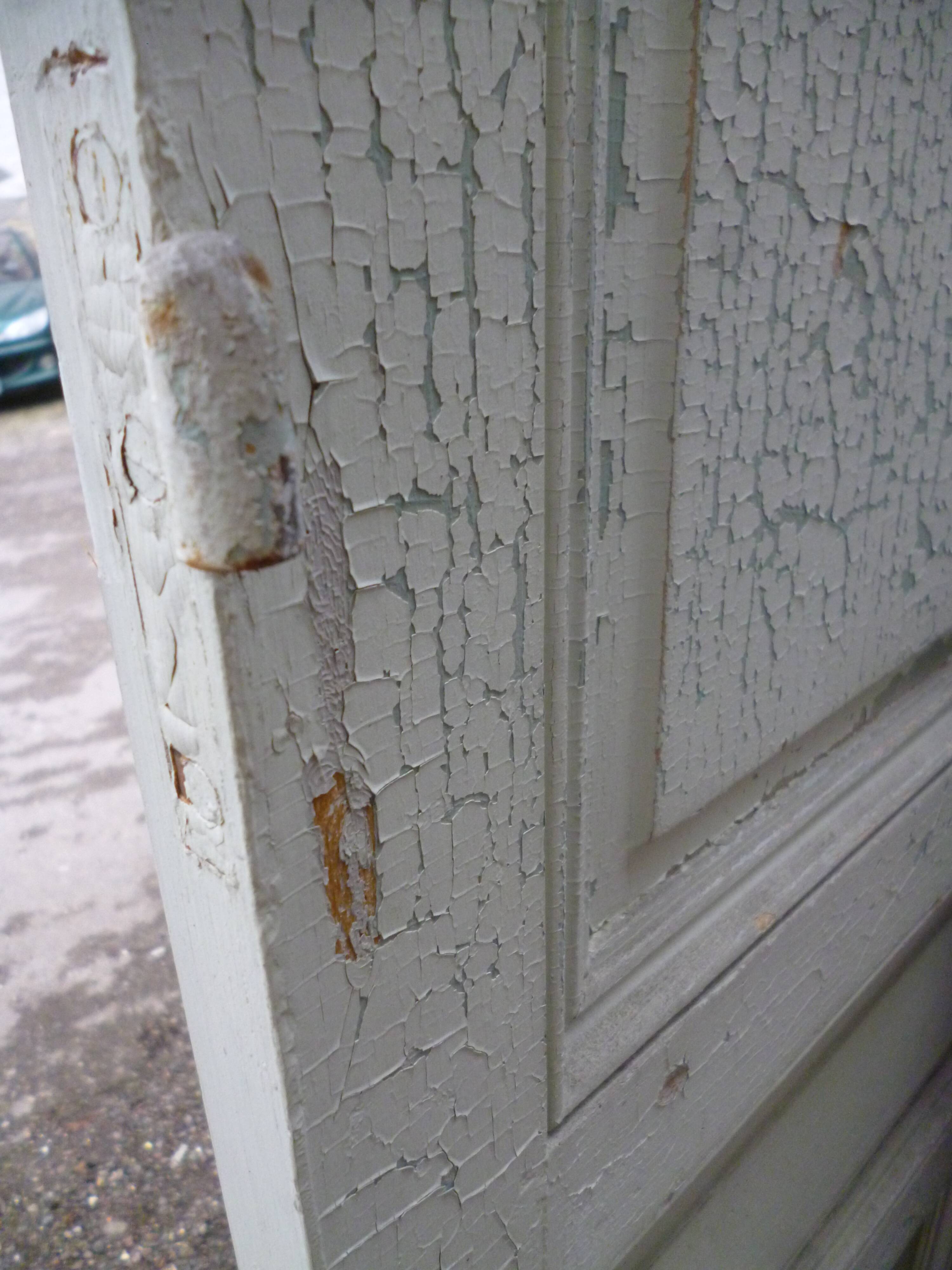 Pair of closet door old green patina