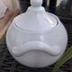 Pastel blue sugar bowl Sarreguemines France