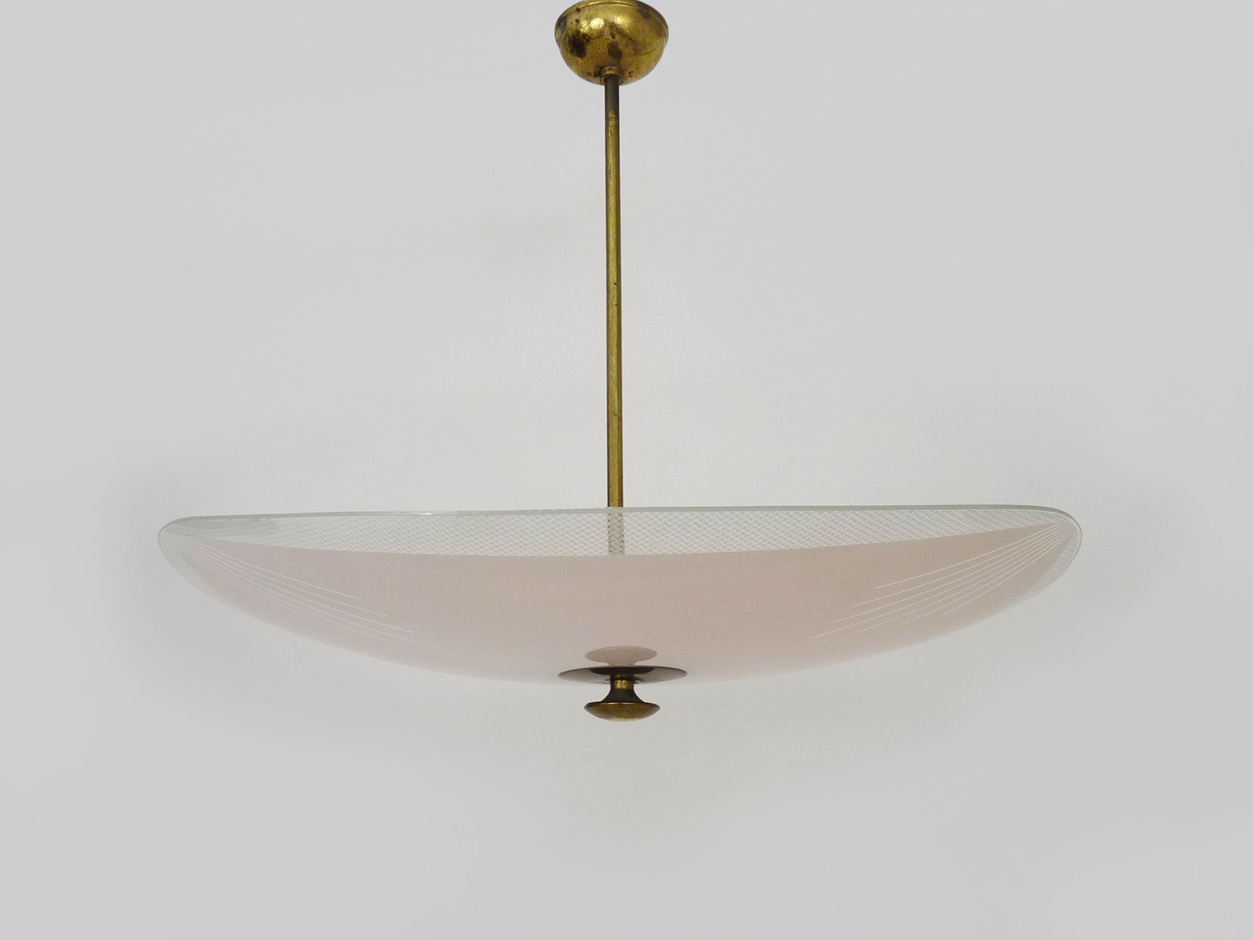 chandelier pale pink painter's palette, modernist suspension year 50