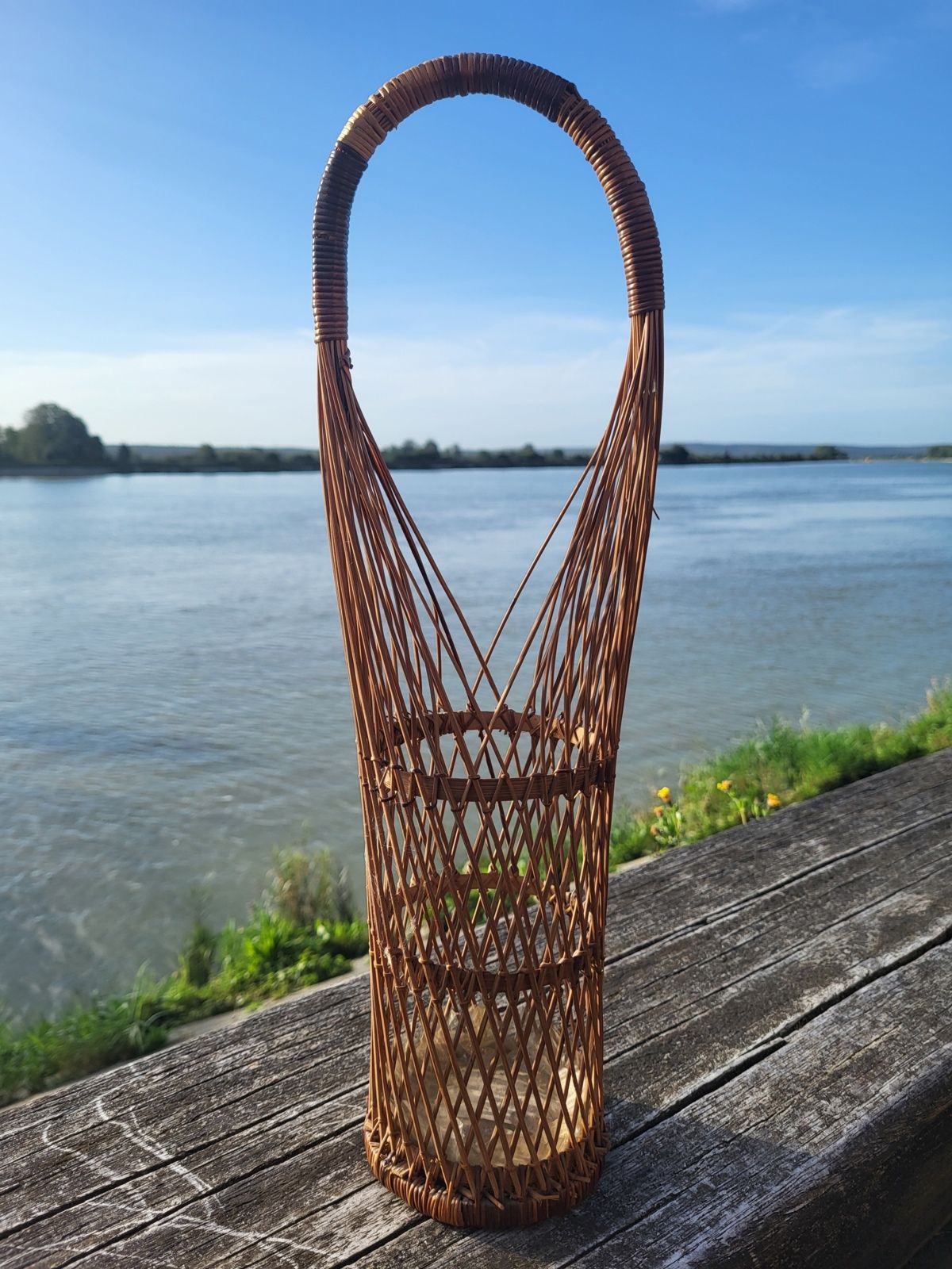 Woven wicker Japanese flower basket • Suruga Sensuji style