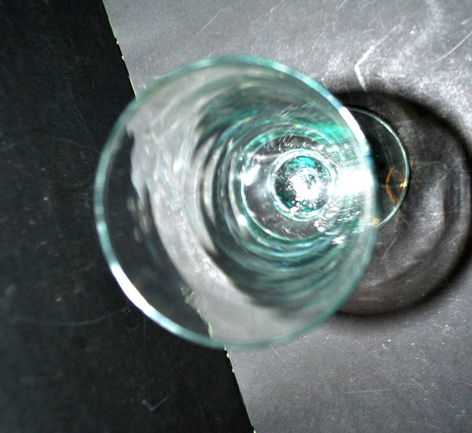 Vintage absinthe glass in blue blown glass H25cm