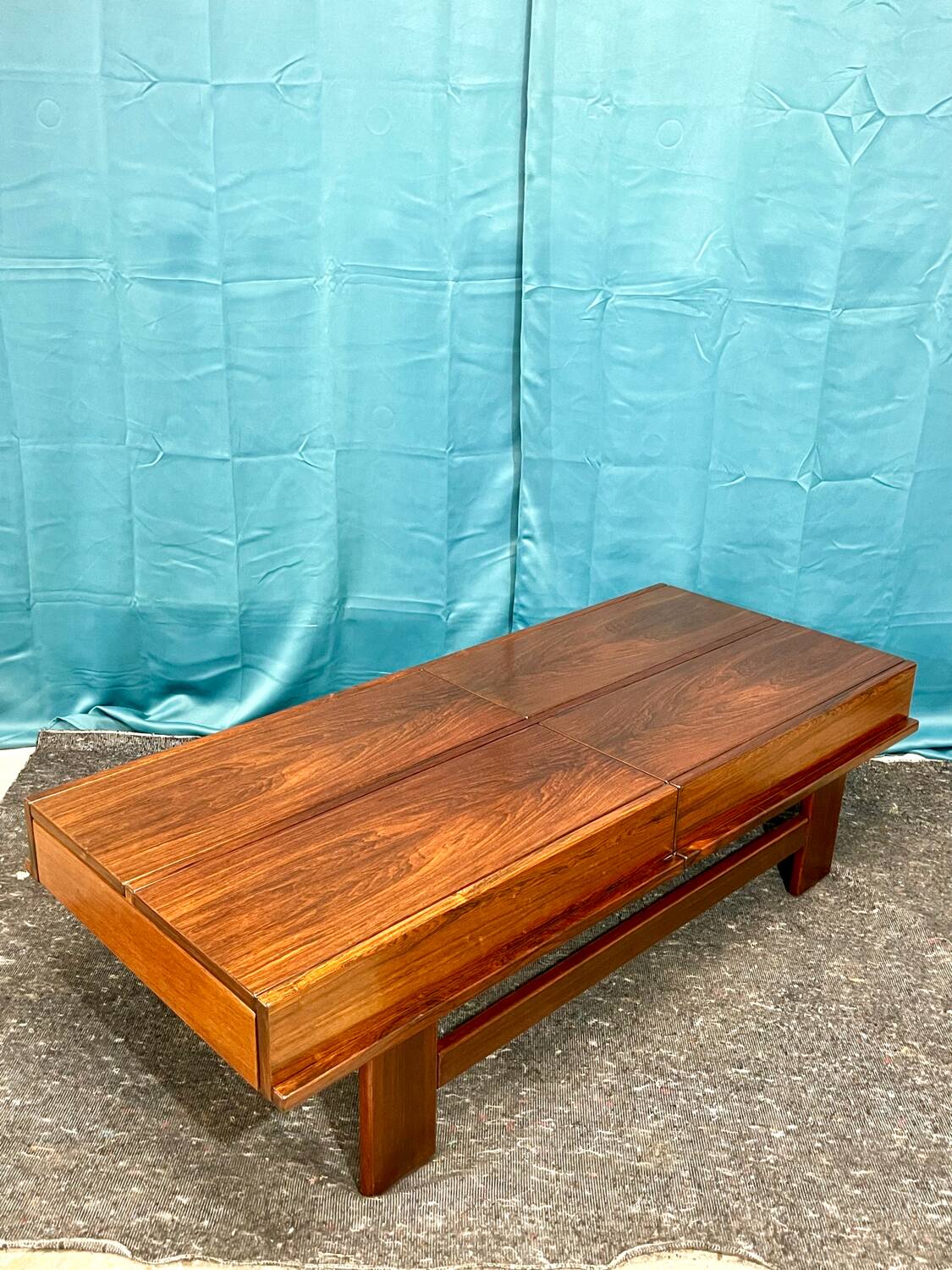Michelucci Giovanni coffee table, Italian design, rosewood