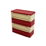 White and red cabinet model “4964” by Olaf Von Bohr for Kartell, 1970