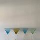 Set of 4 multi-colored dancing cocktail glasses, 1990