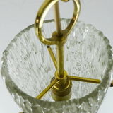 Vintage 1950s pendant lamp kalmar franken ice glass textured glass brass