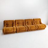 Set of 4 Modular Italian Lounge Chairs 1970s
