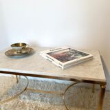Marble and brass coffee table