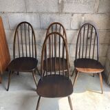 Suite of 4 quaker chairs by Ercol