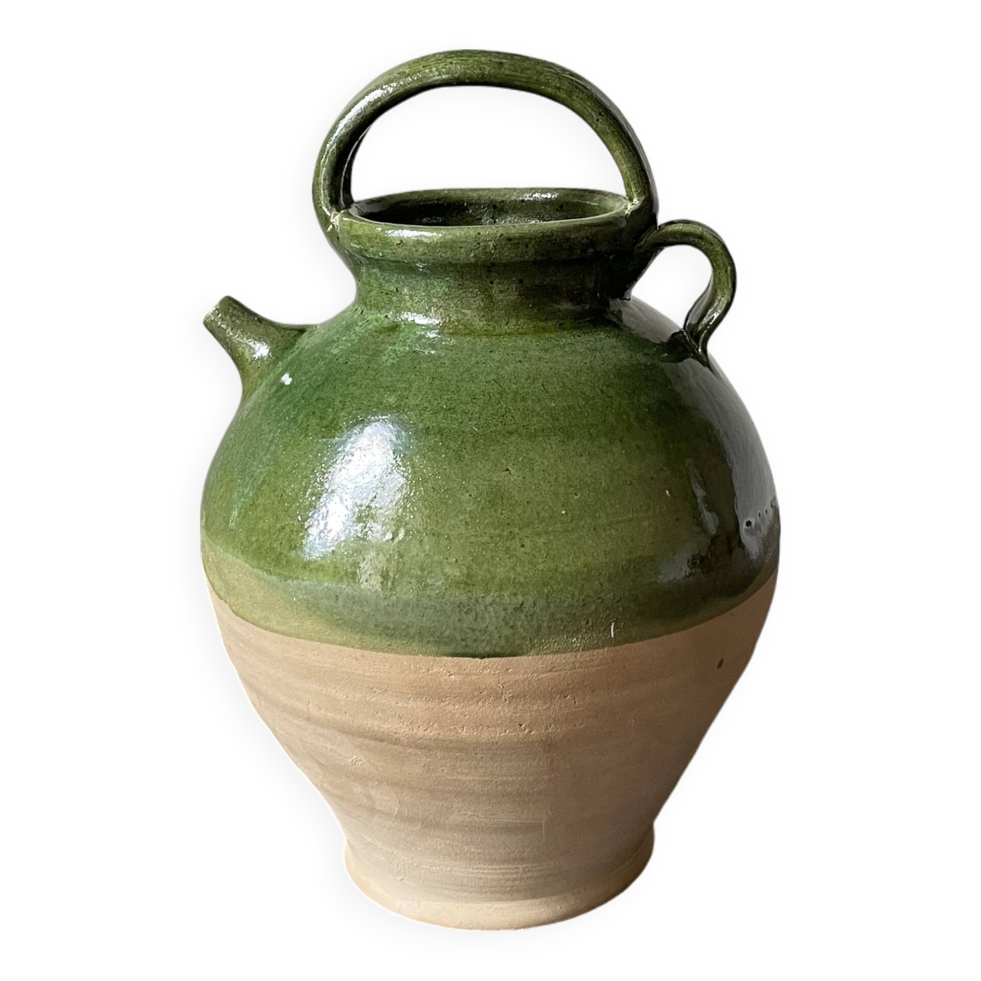 Green terracotta jar