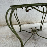 Wrought iron coffee table with mirror top