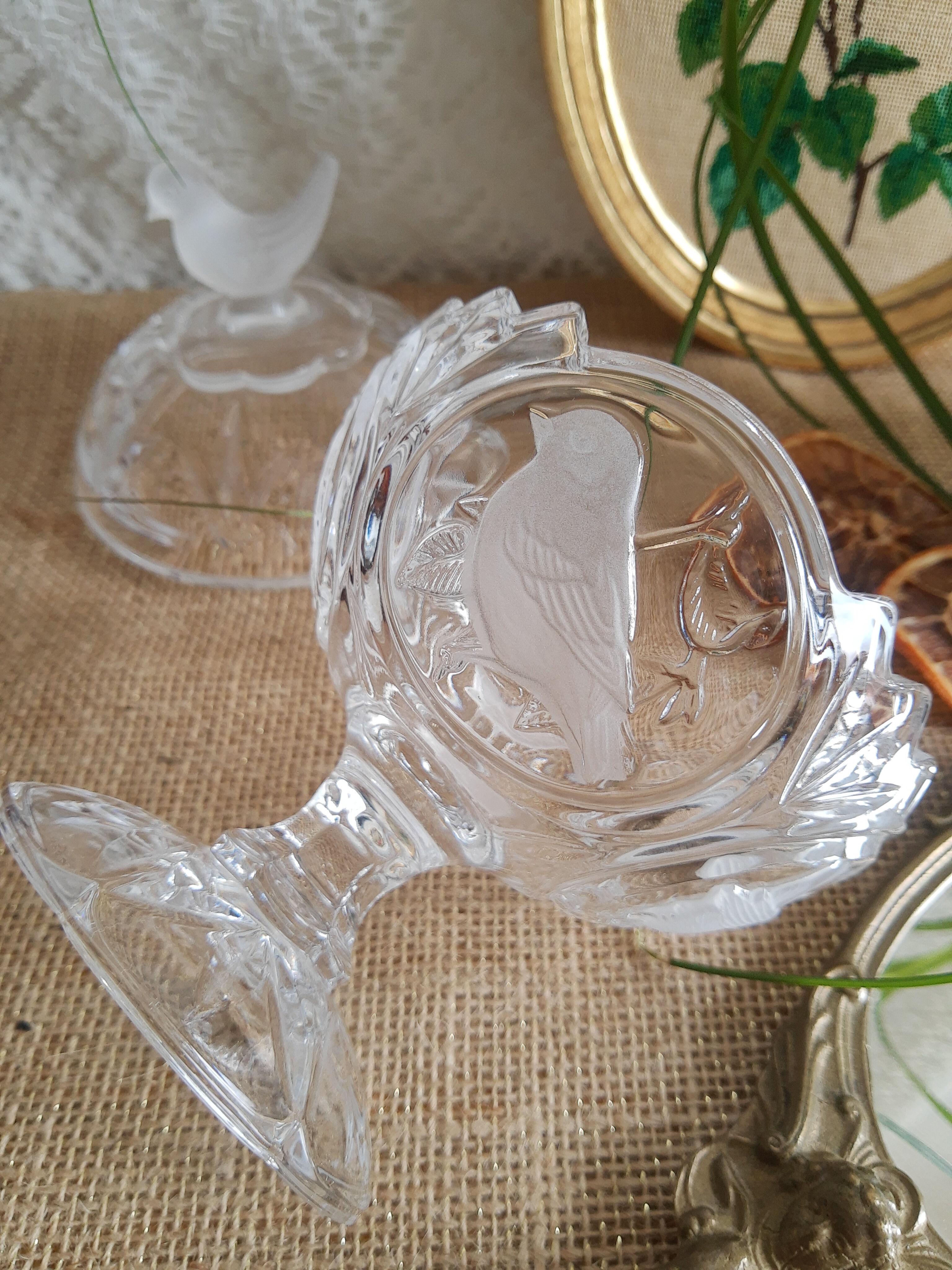 Bonbonnière / sugar Cristal d'Arques - Passerines - vintage