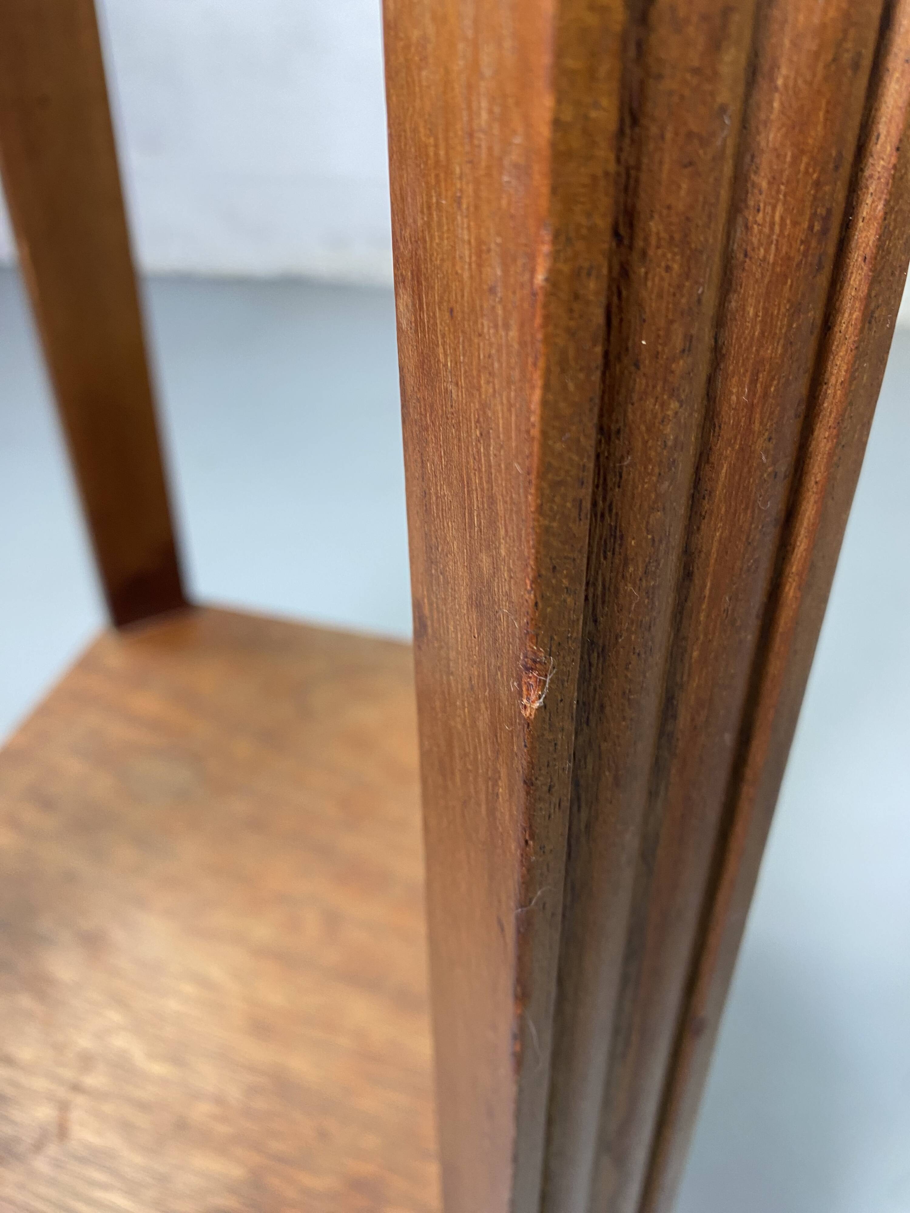 Wooden stool with marble top