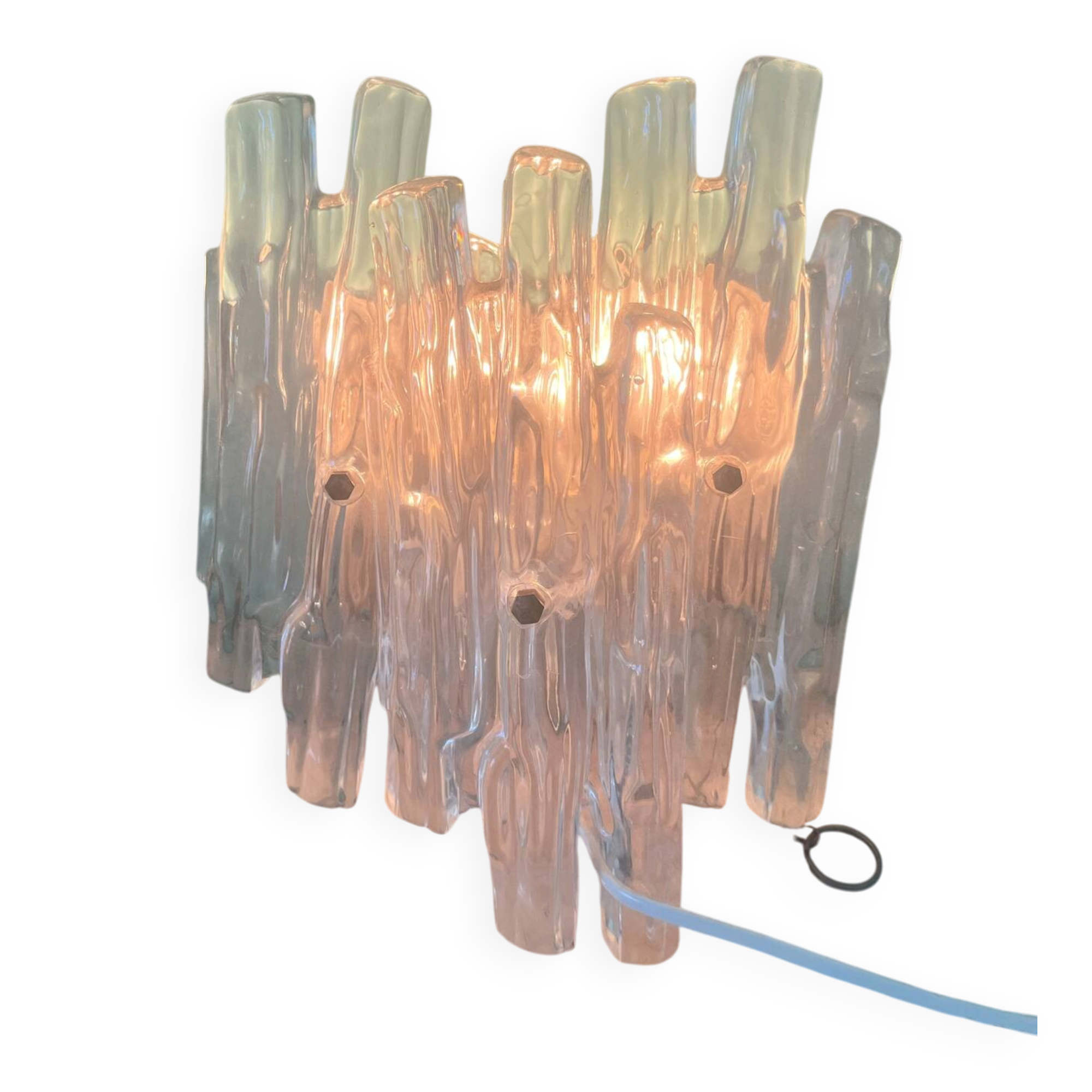 Brutalist style lucite wall light by Kalmar