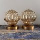 Pair of Scandinavian golden globe wall lights