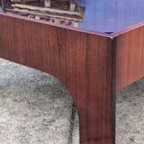 Table basse vintage en palissandre & verre par Claudio Salocchi, modèle "Oriolo"