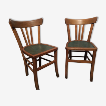 Paire de chaises de bistrot vintage en bois