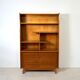 Bibliothèque/buffet vintage, noyer brillant, Bilea