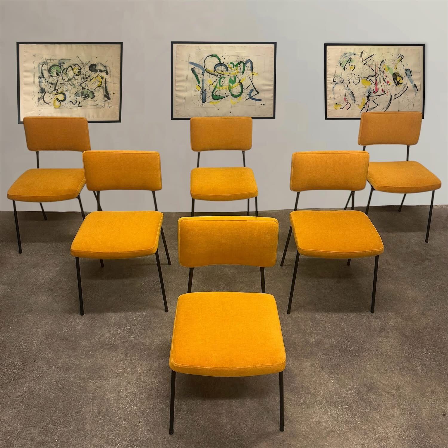 Set of 6 chairs by André Simard, 1950