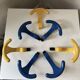 Vintage yellow blue plastic wall coat hooks Memphis 1980s