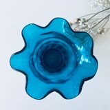 Old blue duck vase with collar