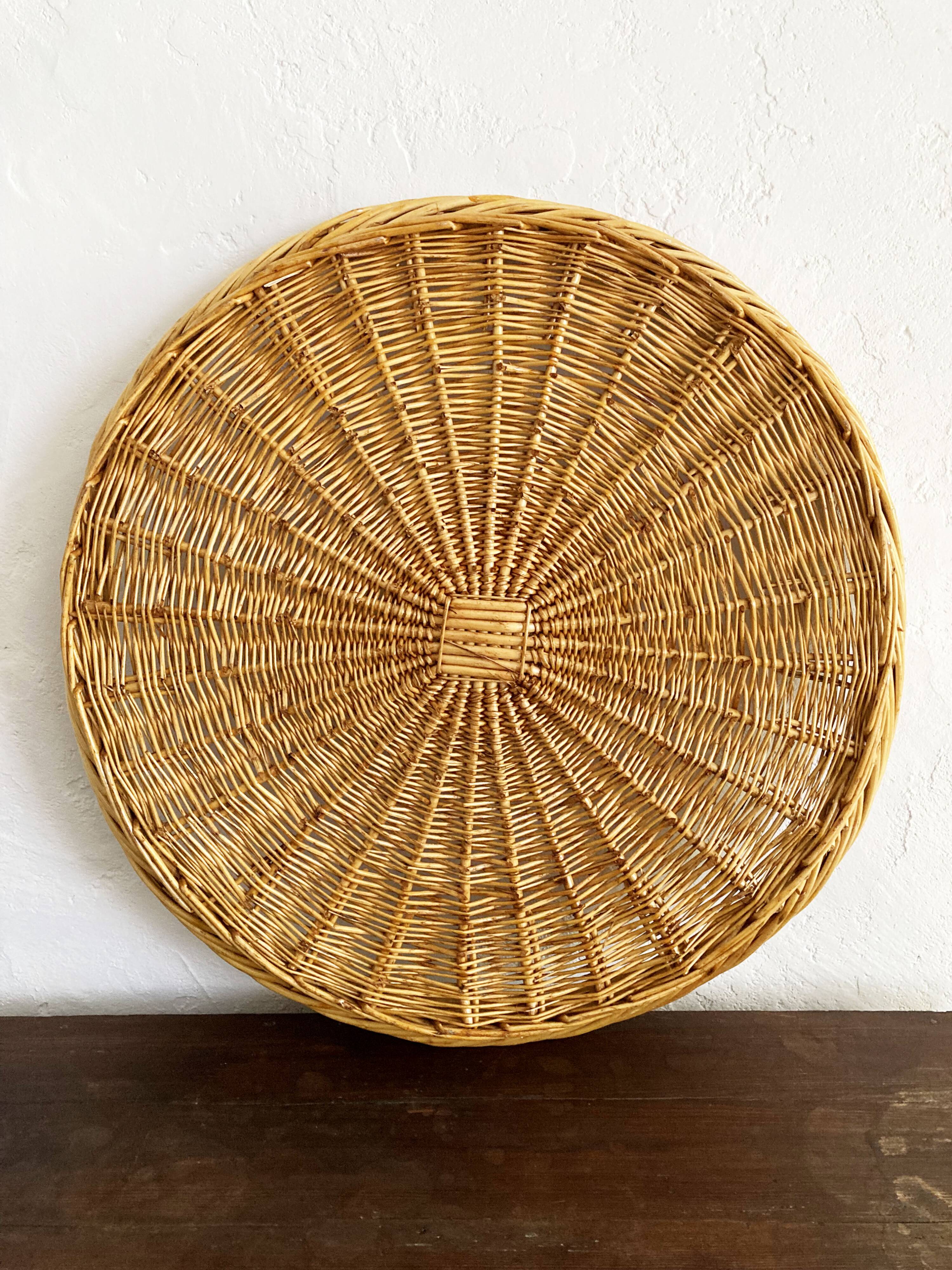 Trio de plateaux en osier