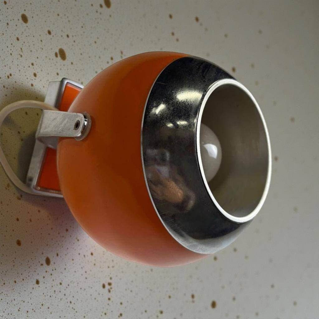 Vintage Space Age wall light orange/chrome ball