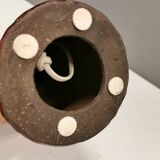 Ceramic table lamp in beautiful glaze, Danish and estimated from the 1970s.