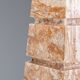 Geometric pyramid shaped travertine-onyx table lamp