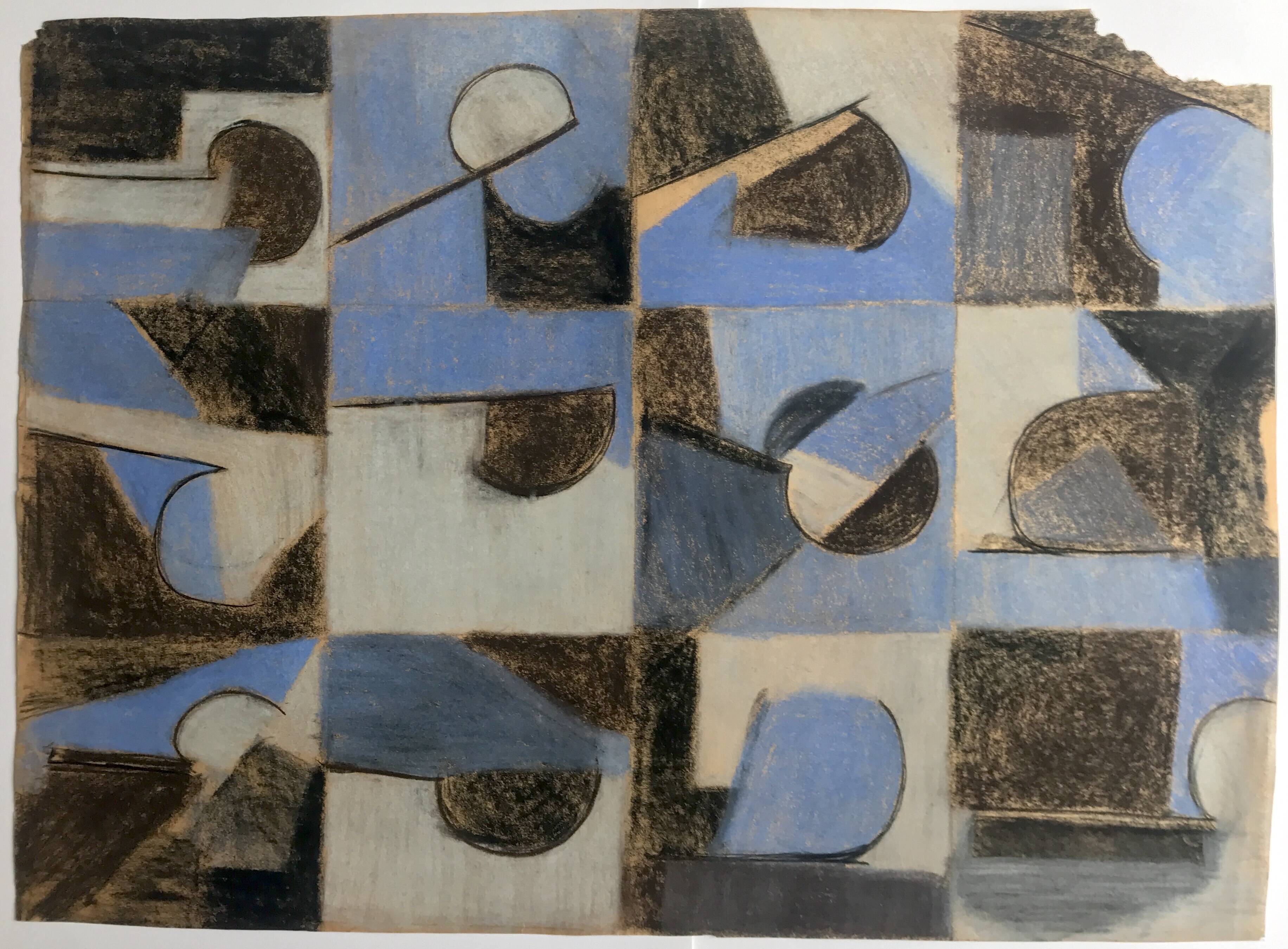 Heide lindecke, untitled, circa 1960-70. mixed media in colors on p